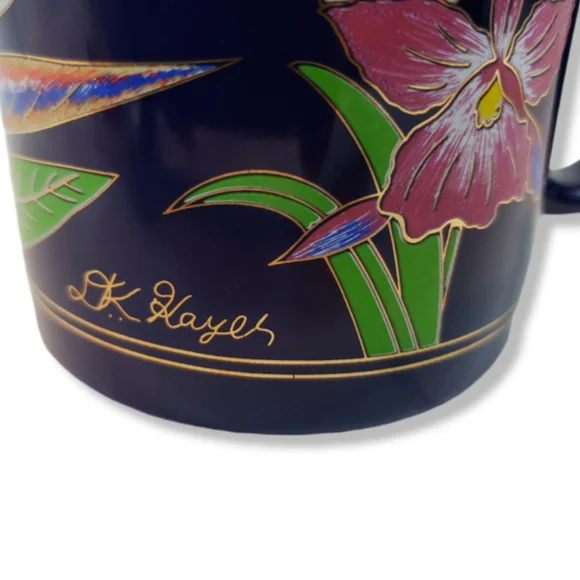 Vintage Hawaii Mug RBCI Artist D.K. Hayes Hawaiian Floral Hibiscus Flower VTG - Picture 3 of 6